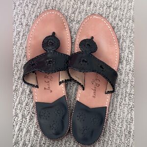 Jack Rogers Black Leather Sandals